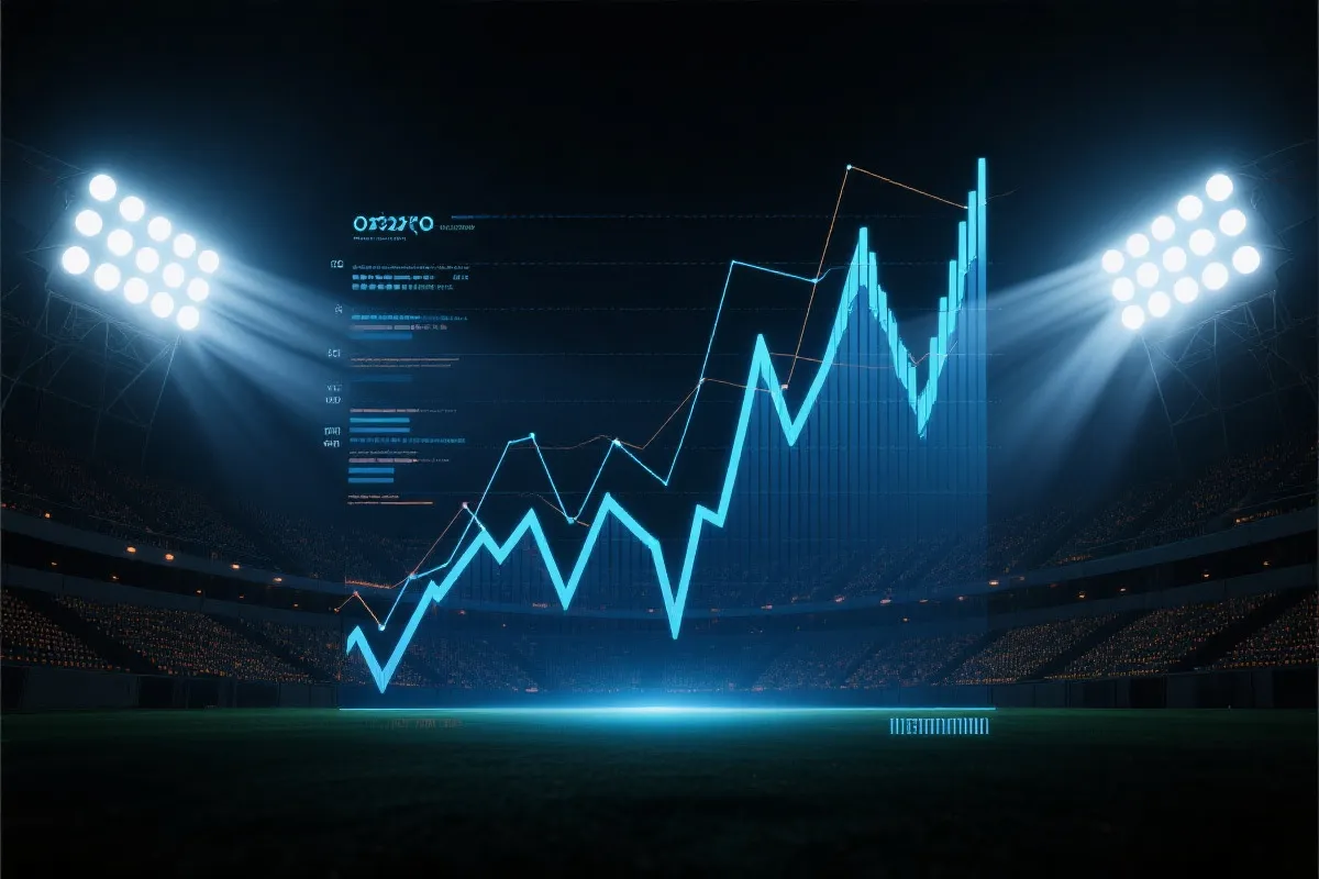 市场走势与数据叠加示意图
